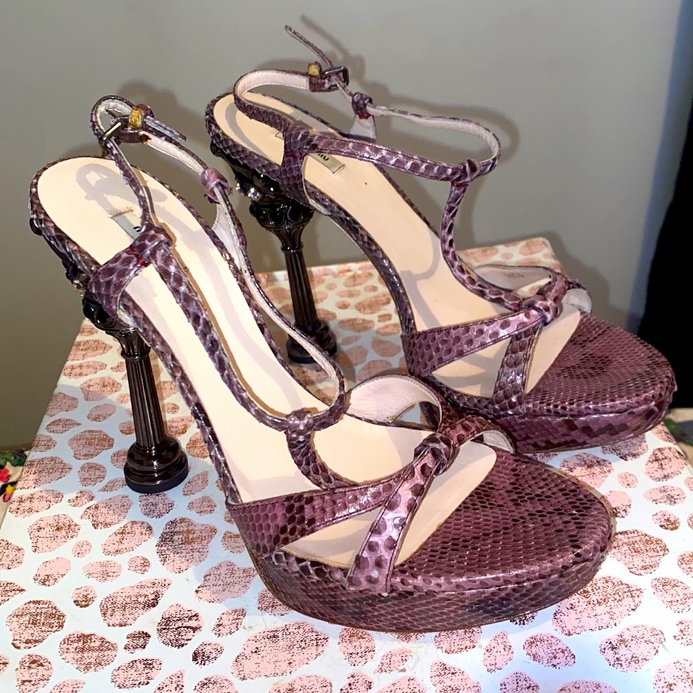 Miu Miu Python & Gemmed heels